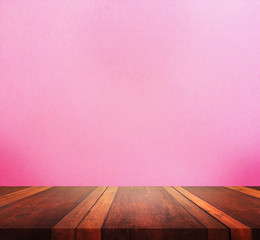 Empty wooden table and abstract background.Empty brown wooden table surface and blur background with bokeh image, for product display montage,can be used for montage or display your products.