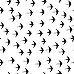 Swallow bird seamless pattern on a white background - 125196086