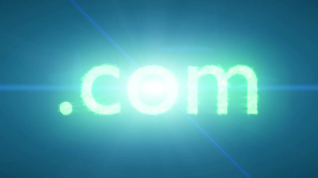 Dot com text explode .com dotcom website web internet net online webpage 4k