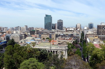 View of Santiago from mount Santa Lucia.