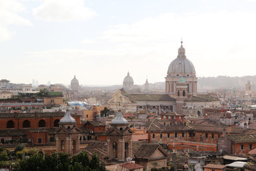 Fototapeta na wymiar Viewing point near Villa Borghese, Rome, Italy 