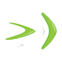 Green color boomerang