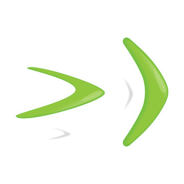 recommend clip art: Green color boomerang