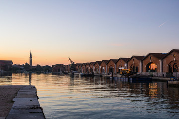 Arsenale di Venezia al tramonto