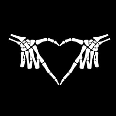White hand bone express the feeling about love by show the inver