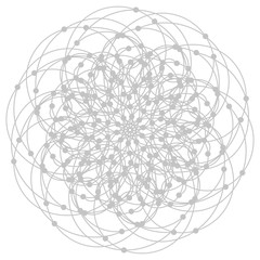 Mandala with sacred geometry symbols and elements. Alchemy, religion, philosophy, astrology and spirituality. Magic abstract sign. Geometric shapes. Universal background.