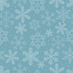 Vector seamless background with snowflakes.