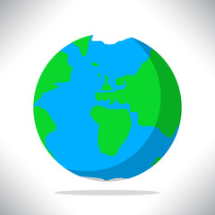 Flat design vector illustration of planet Earth icon for web banner, mobile and infographics.