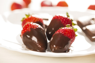 strawberries in chocolate