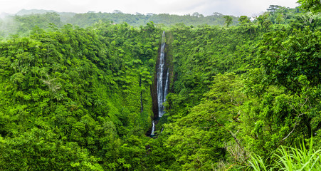Vibrant Papapapaitai falls on Upolu island, Samoa
