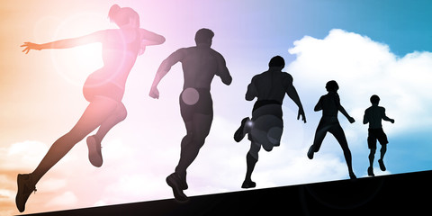 Athletes Running