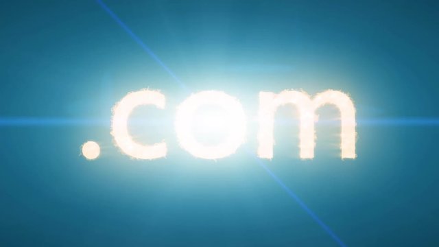 Dot com text explode .com dotcom website web internet net online webpage 4k