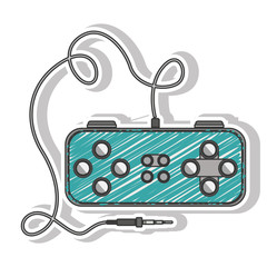 blue striped remote control games with rectangle form vector illustration