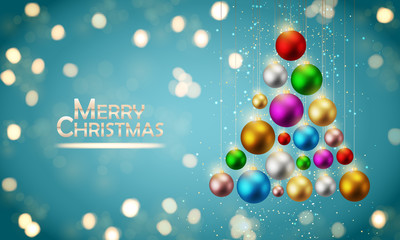 colorful christmas balls background