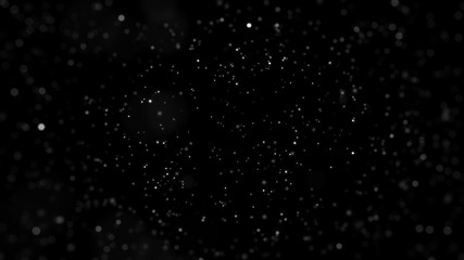 Snow Star Christmas Background On Black Background, Christmas Background. Abstract Bokeh Background.