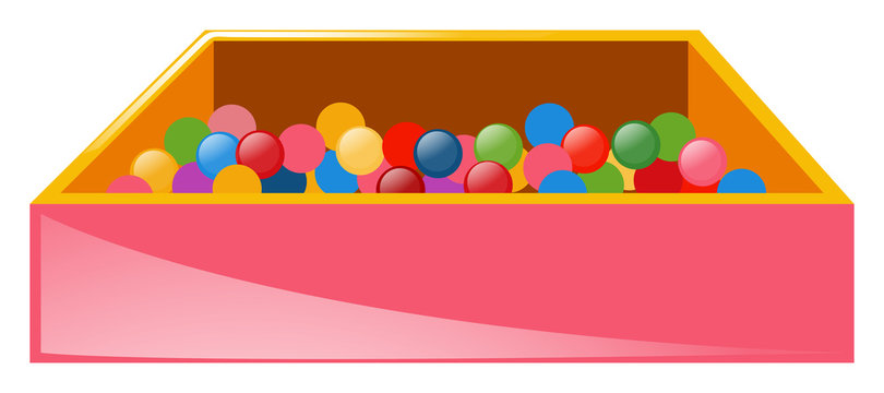 Box full of colorful balls