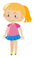 Girl in pink shirt standing