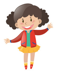 Little girl in red jacket