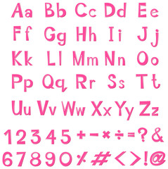 Font design in pink color