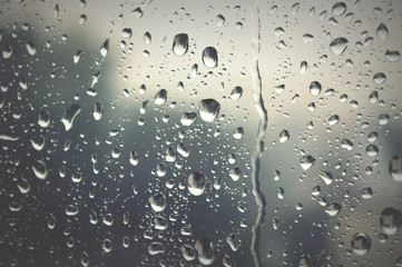 Drops of rain on the window