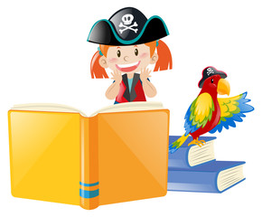 Book of pirate and bird