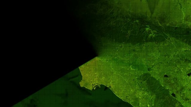 Camera zoom on Los Angeles radar map (Elements of this image furnished by NASA) Earth map based on images courtesy of: NASA http://www.nasa.gov.