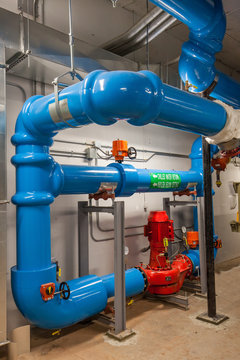 Chilled Water Pump and Insulated Piping