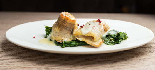 fish fillets in creamy sauce