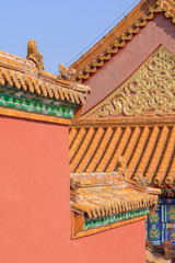 Obraz premium Decoration on a pavilion of an ancient Palace, Beijing, China.