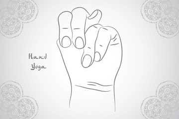 Element yoga Apan Vayu mudra hands with mehendi patterns