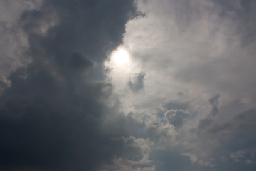 The storm Cloud and the evening sky.
