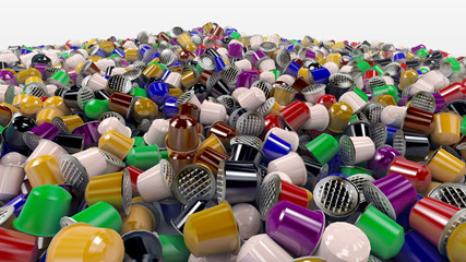 Garbage of coffee capsules