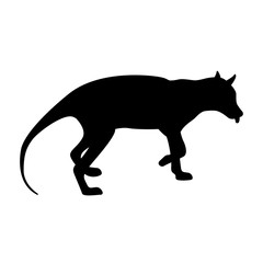 Tiger tasmanian vector illustration black silhouette profile