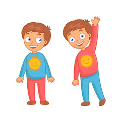 Cute little smiling boys twins