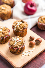 Carrot cupcakes with oat flour and cranberries