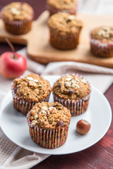 Carrot cupcakes with oat flour and cranberries