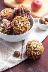 Carrot cupcakes with oat flour and cranberries