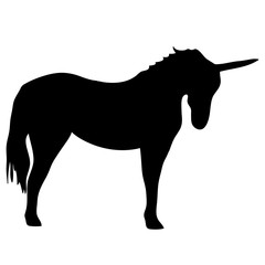 Black horse unicorn