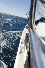 View from the yacht on the sea in summer day