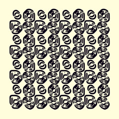 Abstract grunge vector background. Monochrome composition of irregular graphic elements.