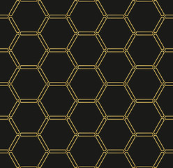 Abstract geometric background. Hexagonal mesh with embedded cell