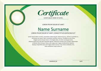 Green Modern Diploma / Certificate Template Design