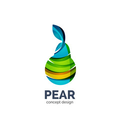 Vector creative abstract pear fruit logo