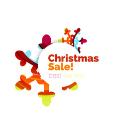 Christmas and New Year geometric paper design banner