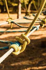 Rope park in the park - knot of rope