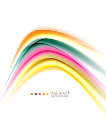 Multicolored lines on white, motion concept abstract background