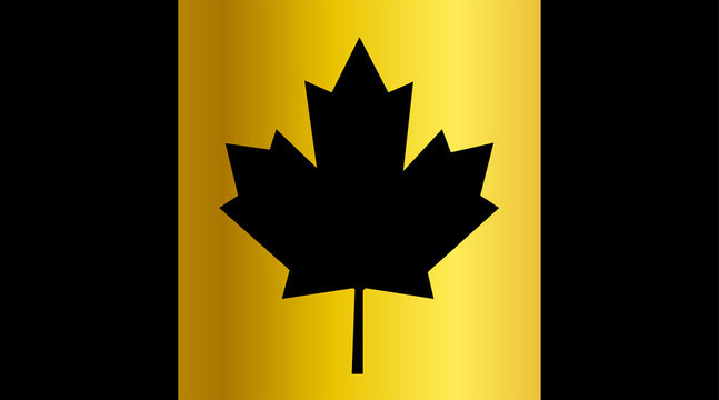 Canada flag, flag of Canada gold vector