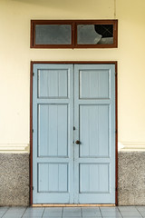 Door on concrete wall