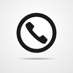 Black handset icon. Vector illustration.