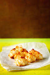 Fresh baked little coconut cookies